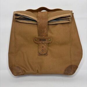 Duluth Trading Fire Hose Lunch Sack Brown Canvas And Leather Blue Collar